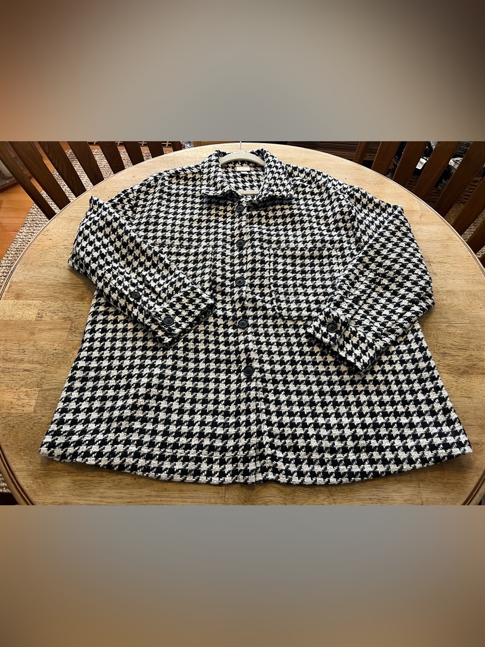 Houndstooth Button-Front Jacket Shacket